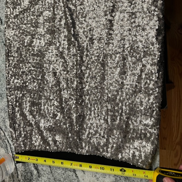 Silver sequin pencil skirt size M - Picture 7 of 7